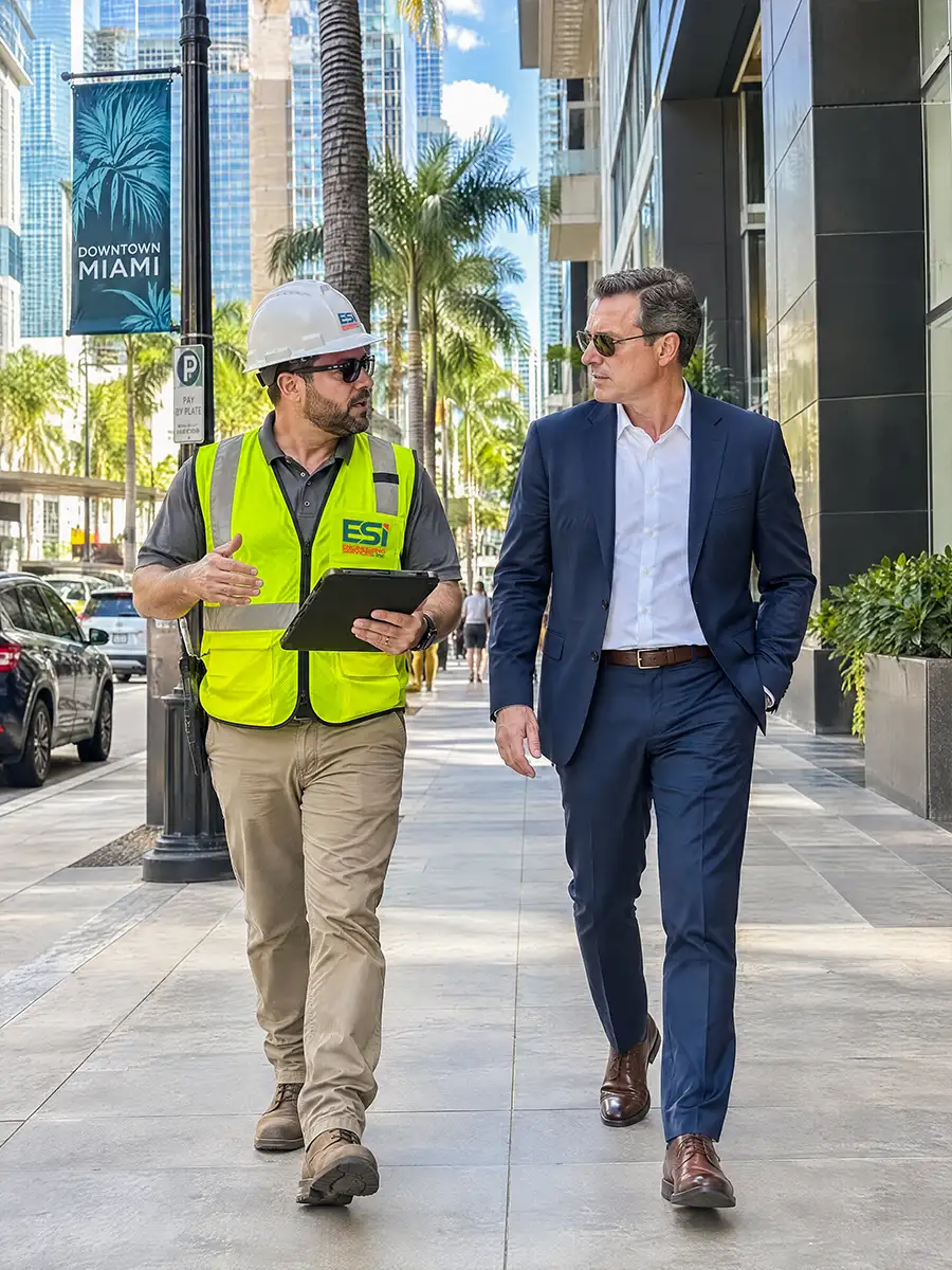 An ESi engineer advising a building owner